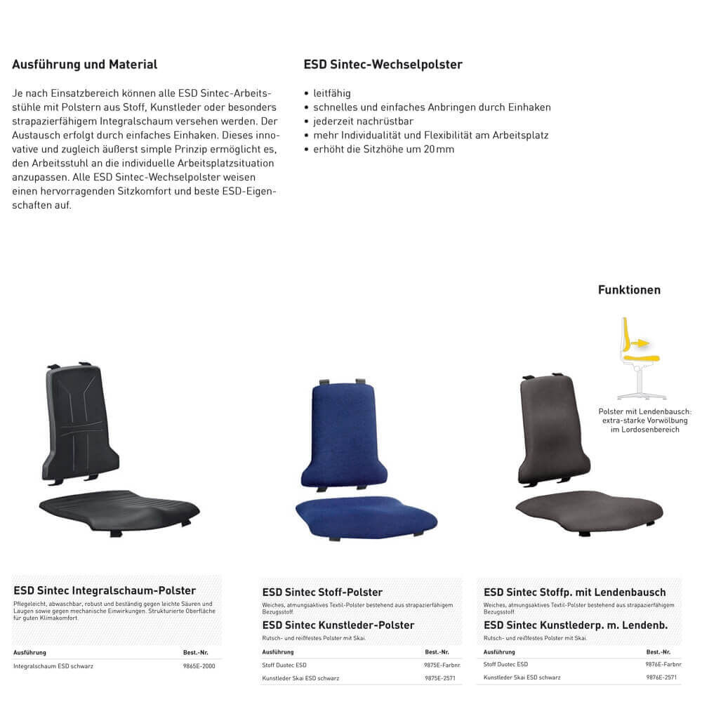 Bimos Sintec 3 ESD Stuhl hoch