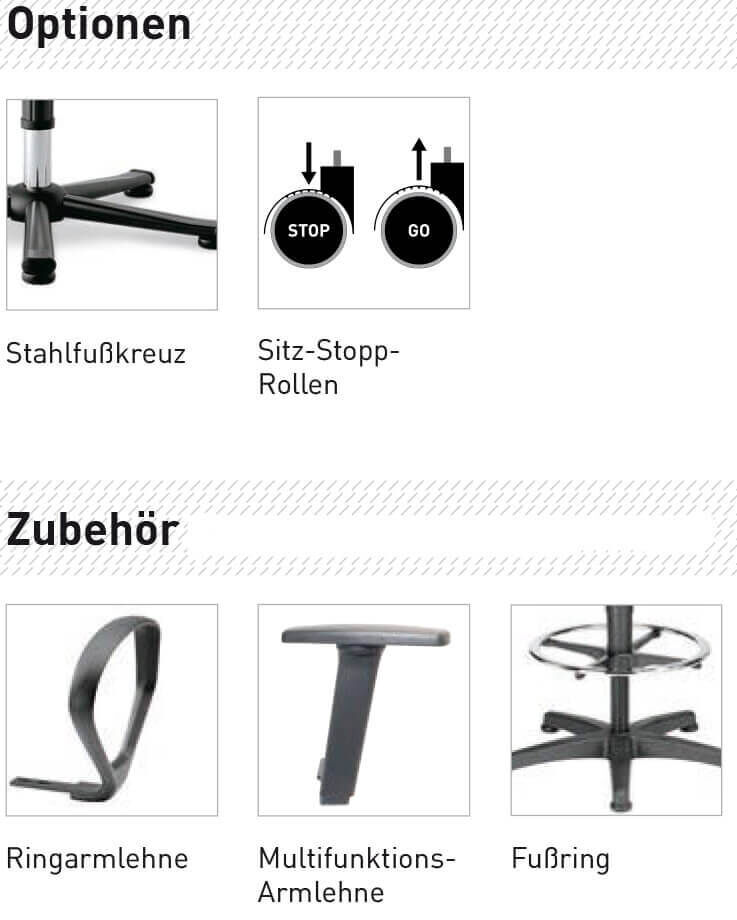 Arbeitsstuhl Bimos Isitec 1 mit Gleitern Sitz und