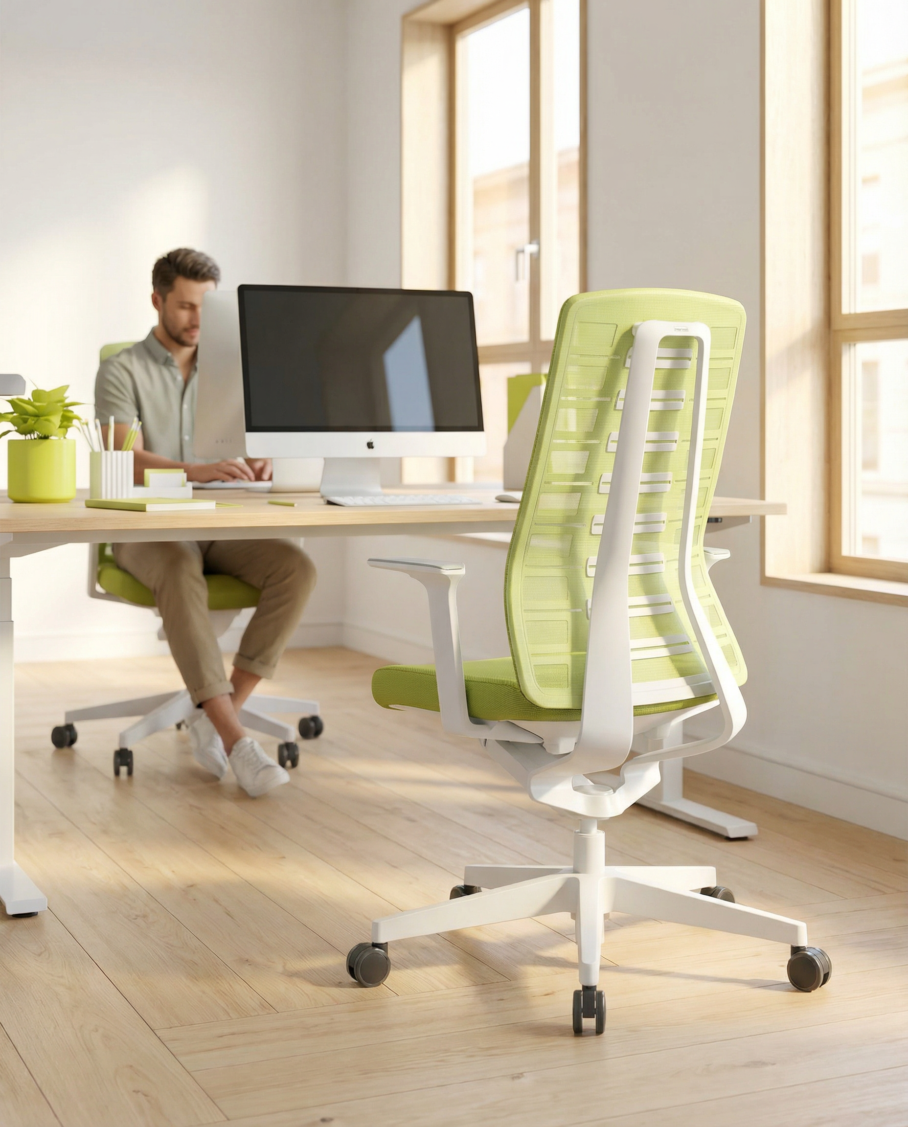 Interstuhl PURE, PU213, konfigurierbar, Netzrücken, ergonomischer Bürostuhl