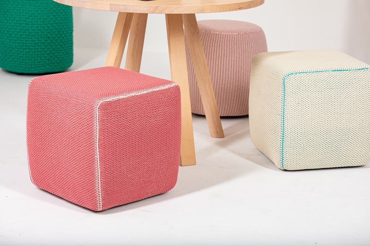 BuzziSpace BuzziKnit Pouf Square, Polsterhocker, akustisch wirksam