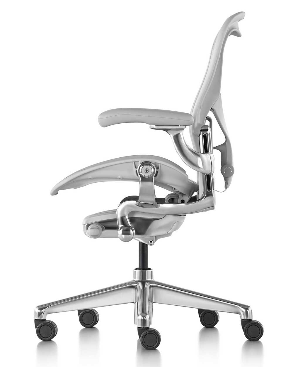 Herman Miller Aeron, Mineral, Größe B, Armlehnen, seitlich