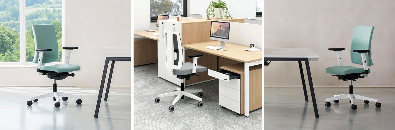 Ergonomischer Bürostuhl in modernem Büro, mit armlehnenverstellbaren Funktionen, hervorgehoben vor einem minimalistischen Schreibtisch.