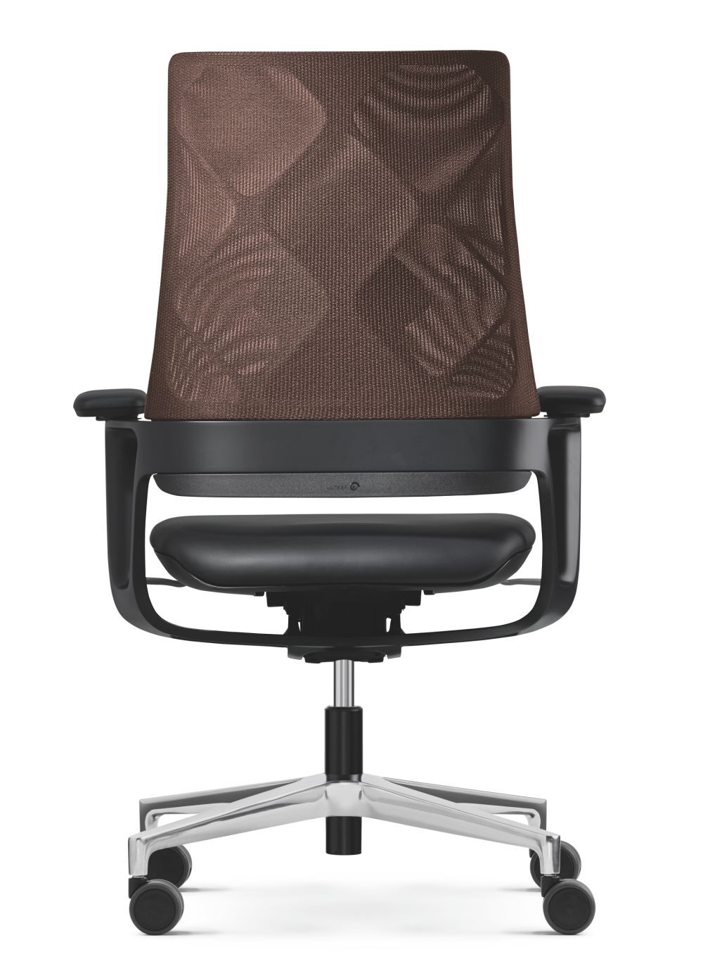 Ergonomischer Bürostuhl mit Netzrückenlehne und gepolstertem Sitz, modernes Design auf Rollenfuß.