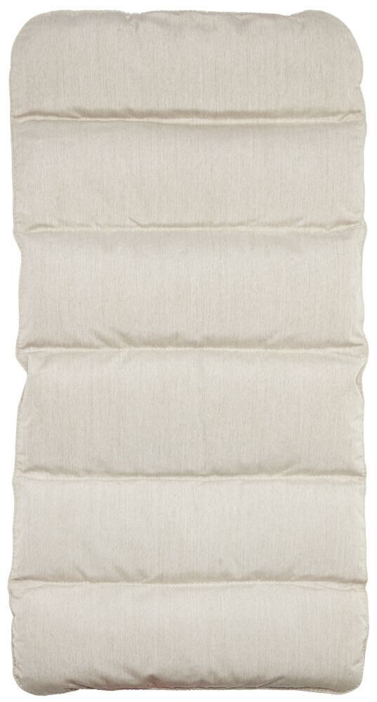 Beige Kissenauflage mit mehreren gesteppten Segmenten, ideal für ergonomisches Sitzen in modernen Büroumgebungen.