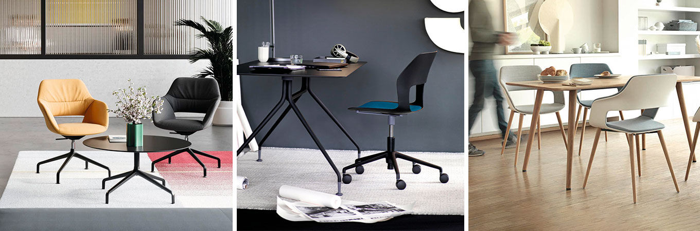 Wilkhahn Occo Mehrzweckstühle in verschiedenen Räumen