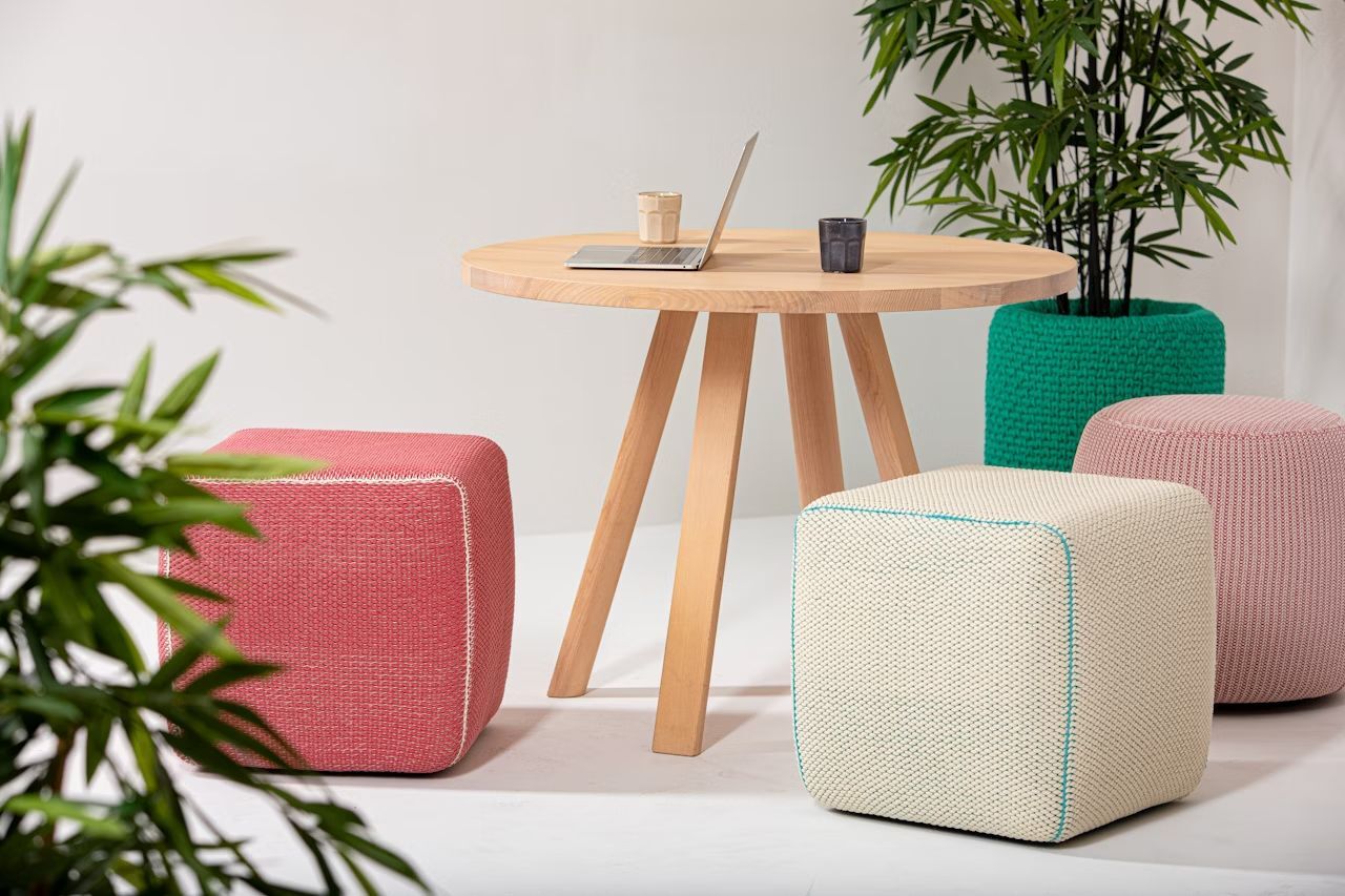 BuzziSpace BuzziKnit Pouf Square, Polsterhocker, akustisch wirksam