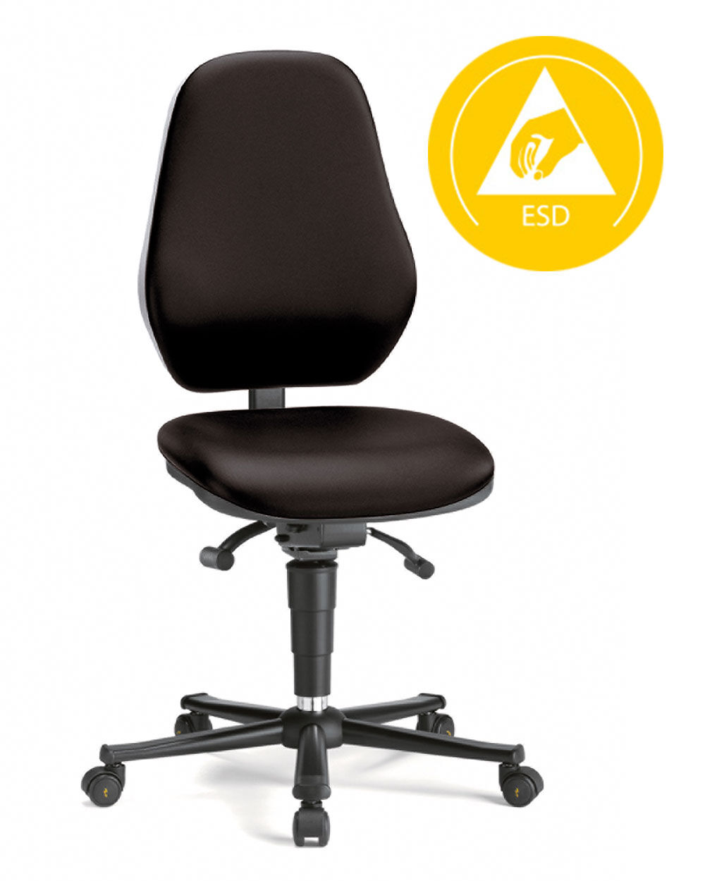 Bimos ESD Basic 2 9158E, ESD-Stuhl, Sitzhöhe 46-63 cm, Synchrontechnik, Rollen