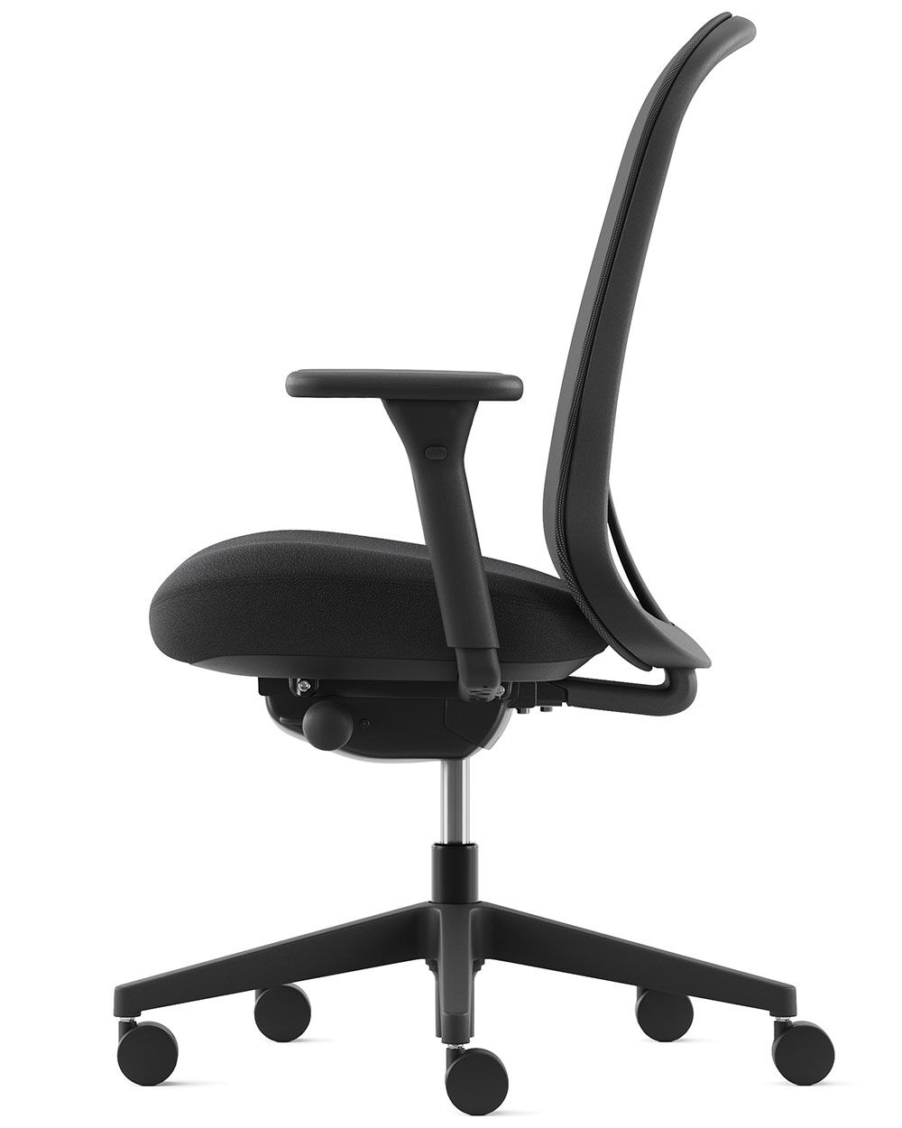 Herman Miller Lino Black mit Netzrücken, seitlich
