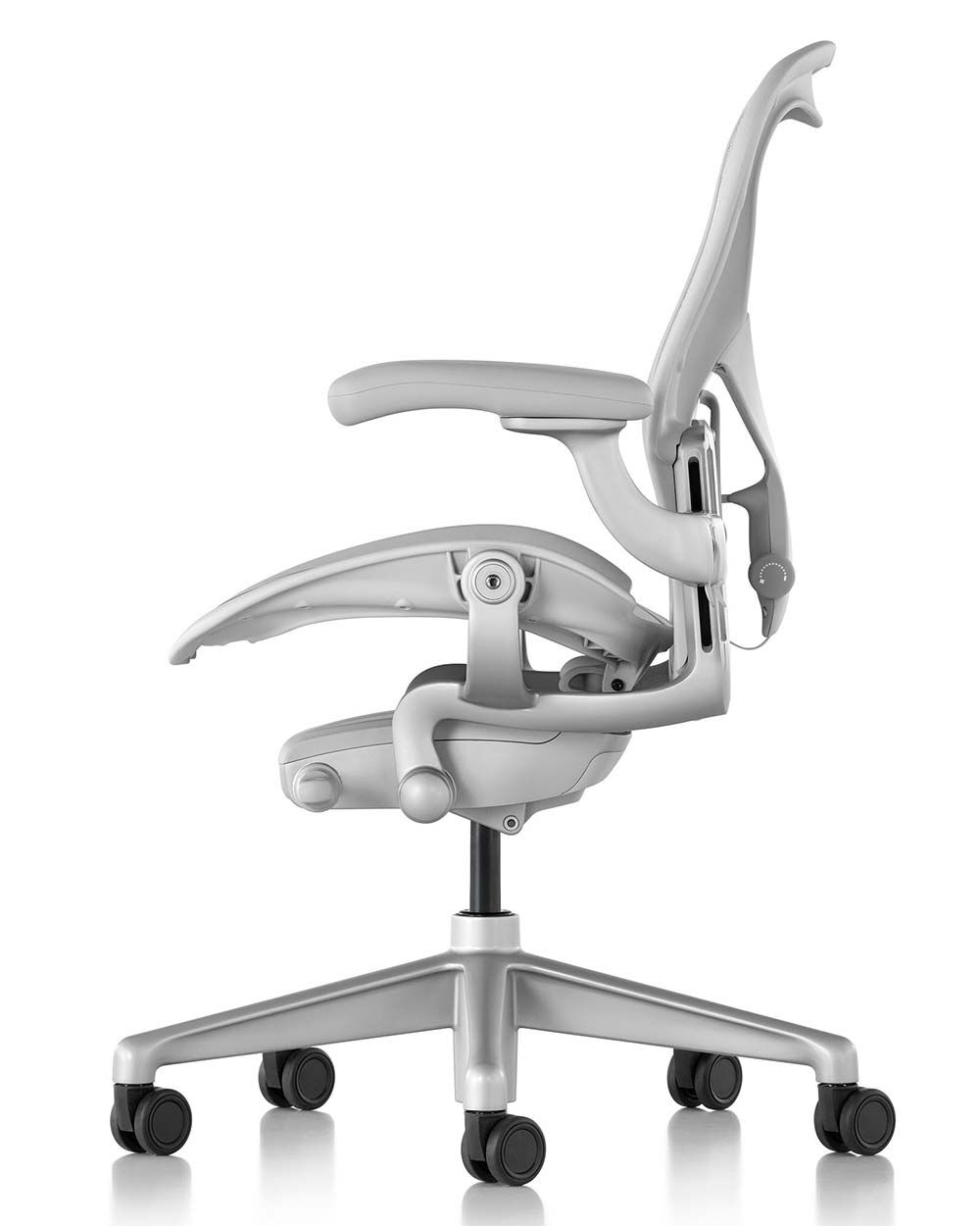 Herman Miller Aeron, Mineral, Größe C, Komplettmodell, seitlich