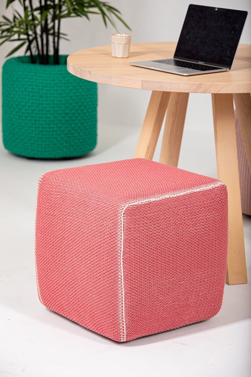 BuzziSpace BuzziKnit Pouf Square, Polsterhocker, akustisch wirksam