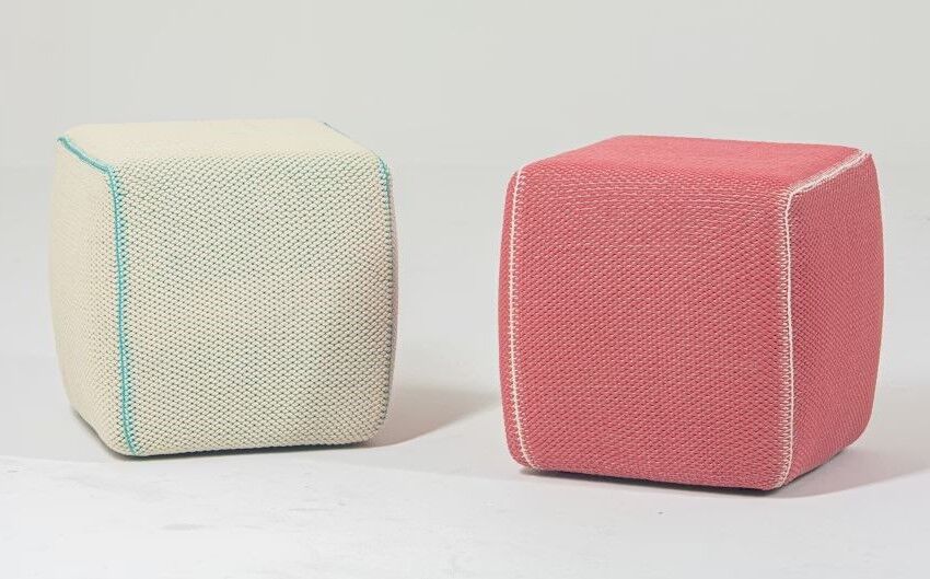 BuzziSpace BuzziKnit Pouf Square, Polsterhocker, akustisch wirksam