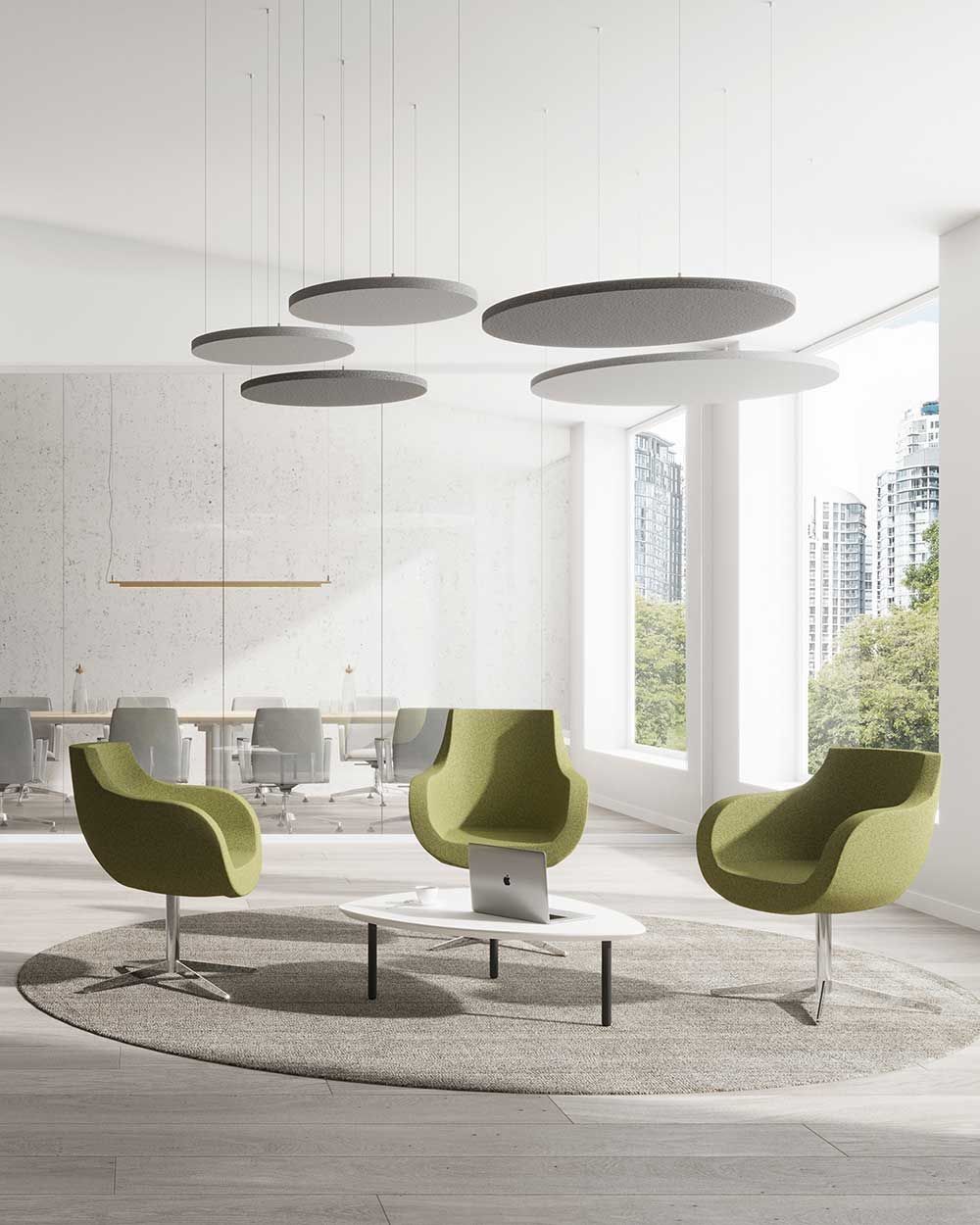 fm Büromöbel Akustik Deckensegel rund