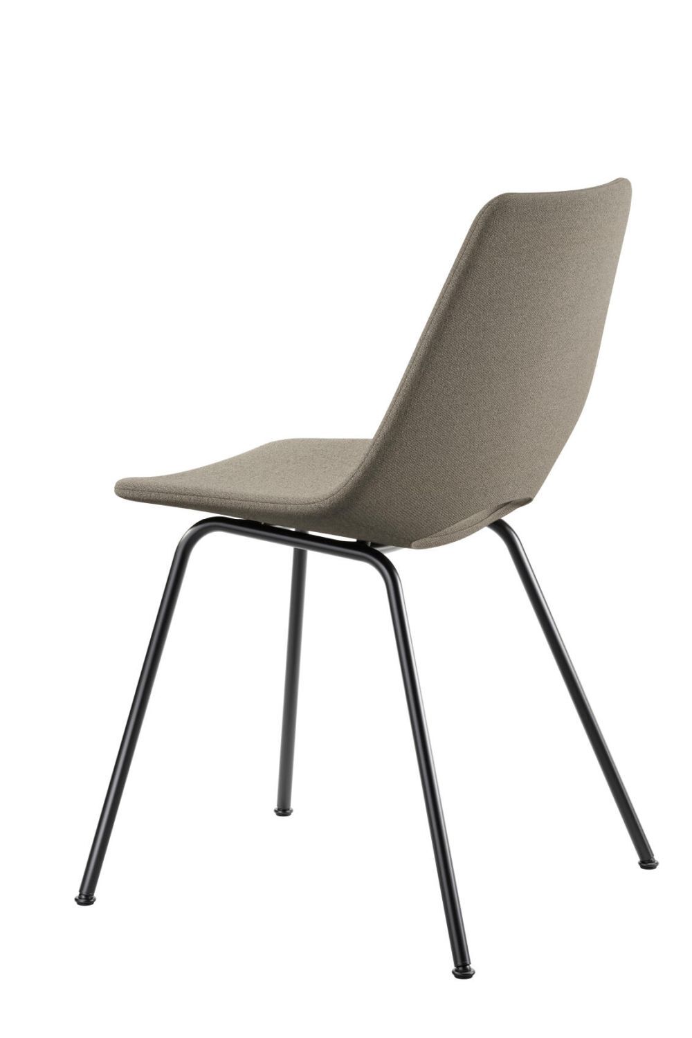 Moderner ergonomischer Stuhl mit grauem Sitz und schwarzen Metallbeinen, ideal für Büro- oder Heimnutzung.