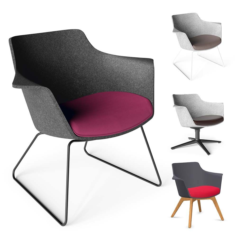 Moderne ergonomische Sessel in verschiedenen Designs und Bezügen, ideal für gesundes und dynamisches Sitzen.