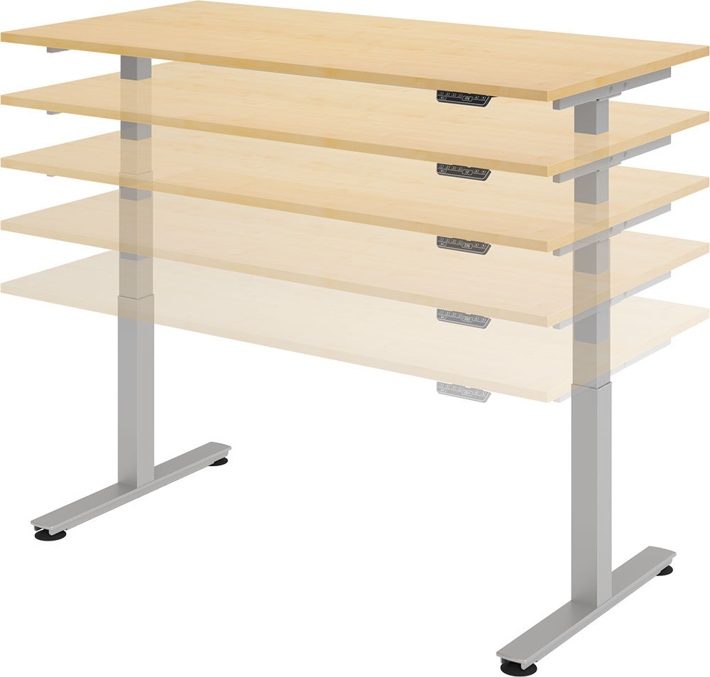 deskgo aktiv memory Steh-Sitz-Schreibtisch 63,5-128,5 cm