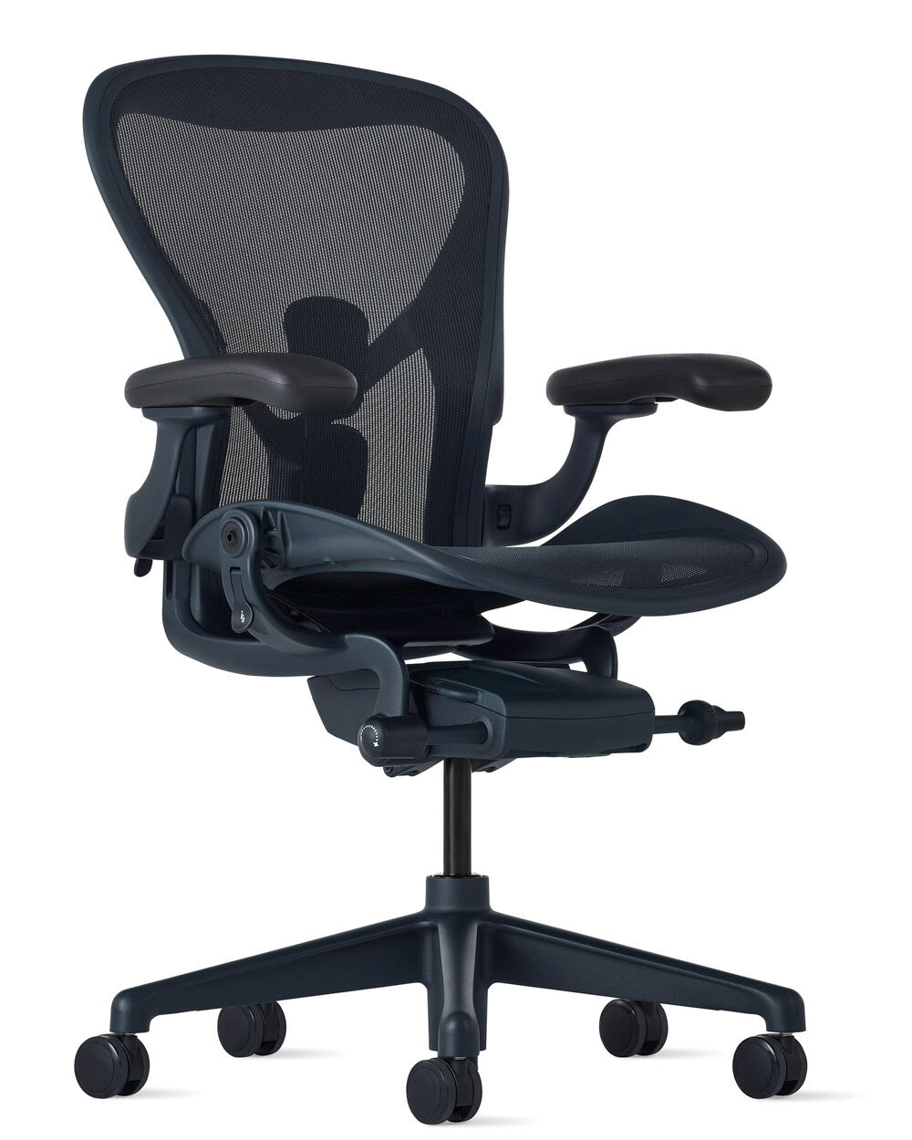 Ergonomischer Bürostuhl mit Netzrückenlehne und verstellbaren Armlehnen für dynamisches Sitzen und optimalen Komfort.