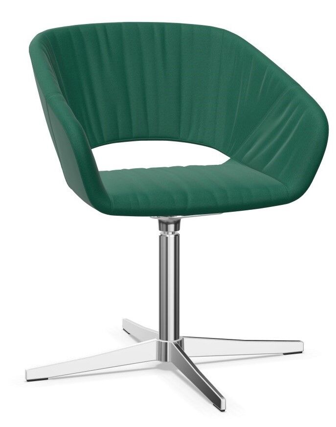 Moderner grüner Bürostuhl mit ergonomischem Design und stabilem Metallfuß, ideal für dynamisches Sitzen.