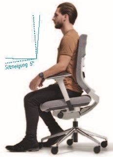 fm Asiento Bürodrehstuhl, Synchronmechanik,