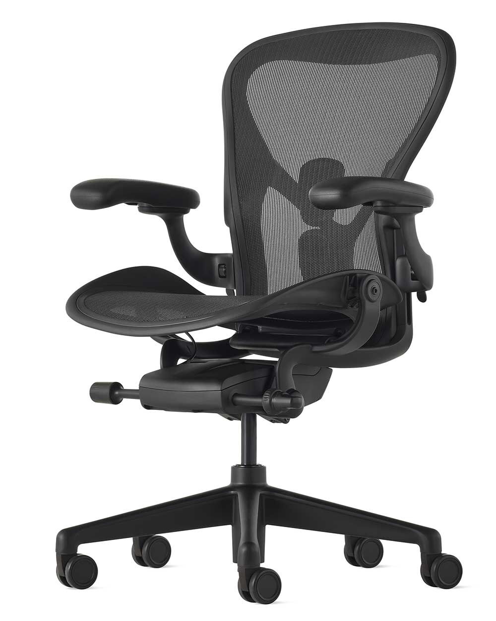 Herman Miller Aeron, Onyx, Größe B, Armlehnen