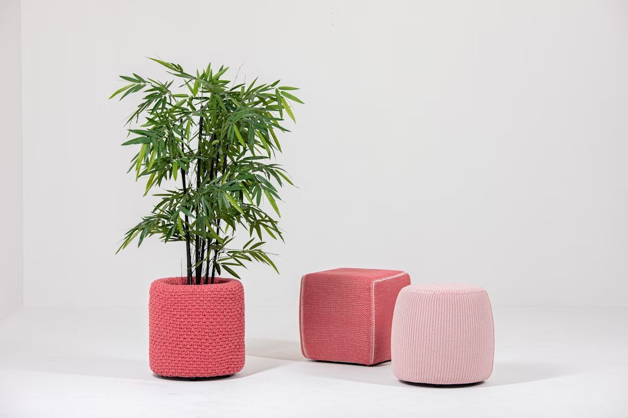 BuzziSpace BuzziKnit Pouf Square, Polsterhocker, akustisch wirksam