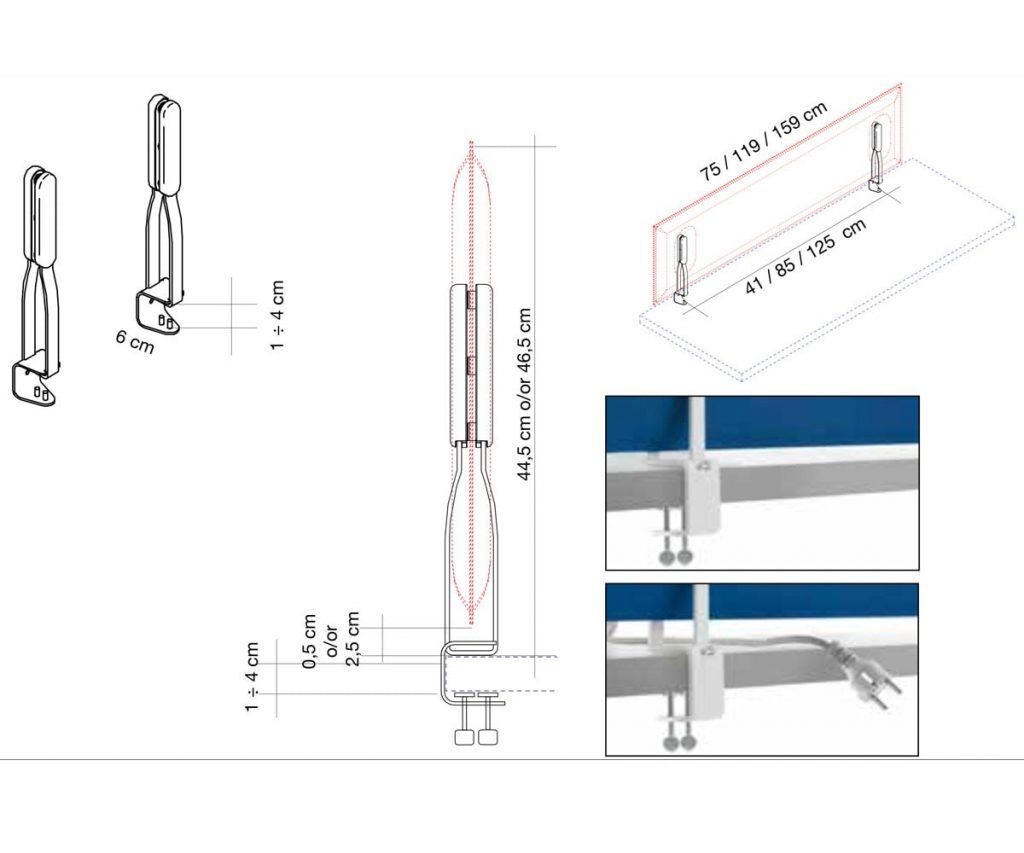 Caimi Mitesco Desk Schallschutz Tischtrennwand,