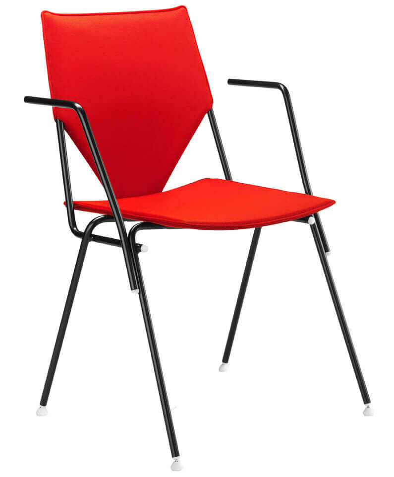 Löffler Moonraker MR 1101, Besucherstuhl, 4-Fuß, Armlehnen, 10-fach stapelbar