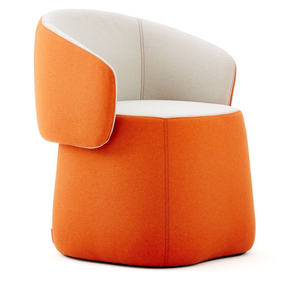 Ergonomischer Bürostuhl in Orange und Weiß, stilvolles Design mit gepolstertem Sitz für gesundes Sitzen.