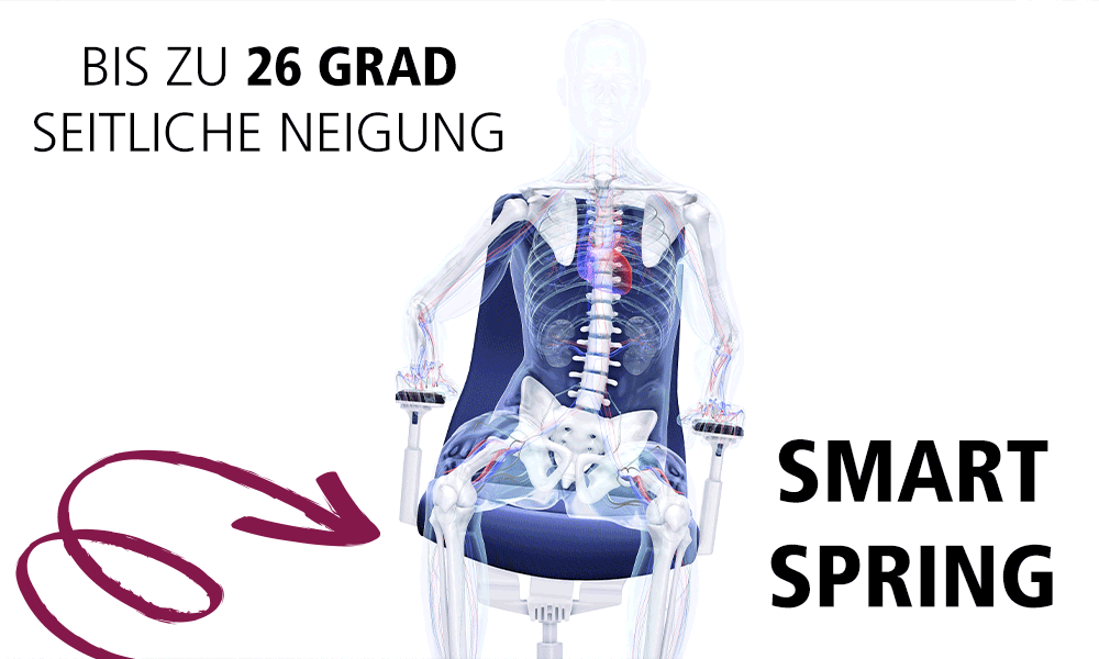 Die Smart Spring Sitzmechanik des Interstuhl Pure Bürostuhls