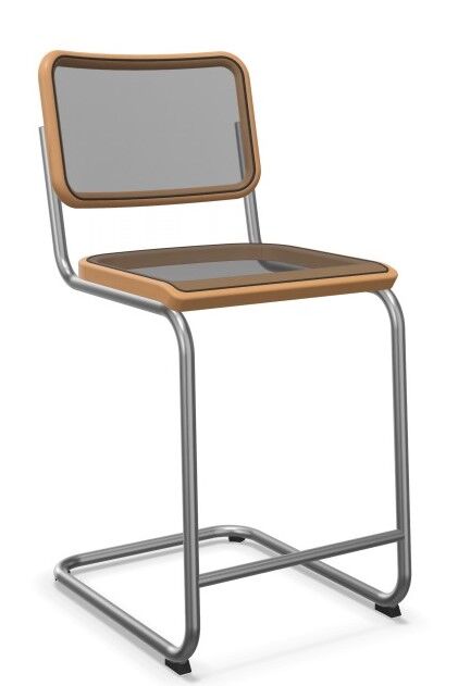 Moderner ergonomischer Stuhl mit Metallrahmen und gepolsterter Sitzfläche, ideal für dynamisches Sitzen im Büro.