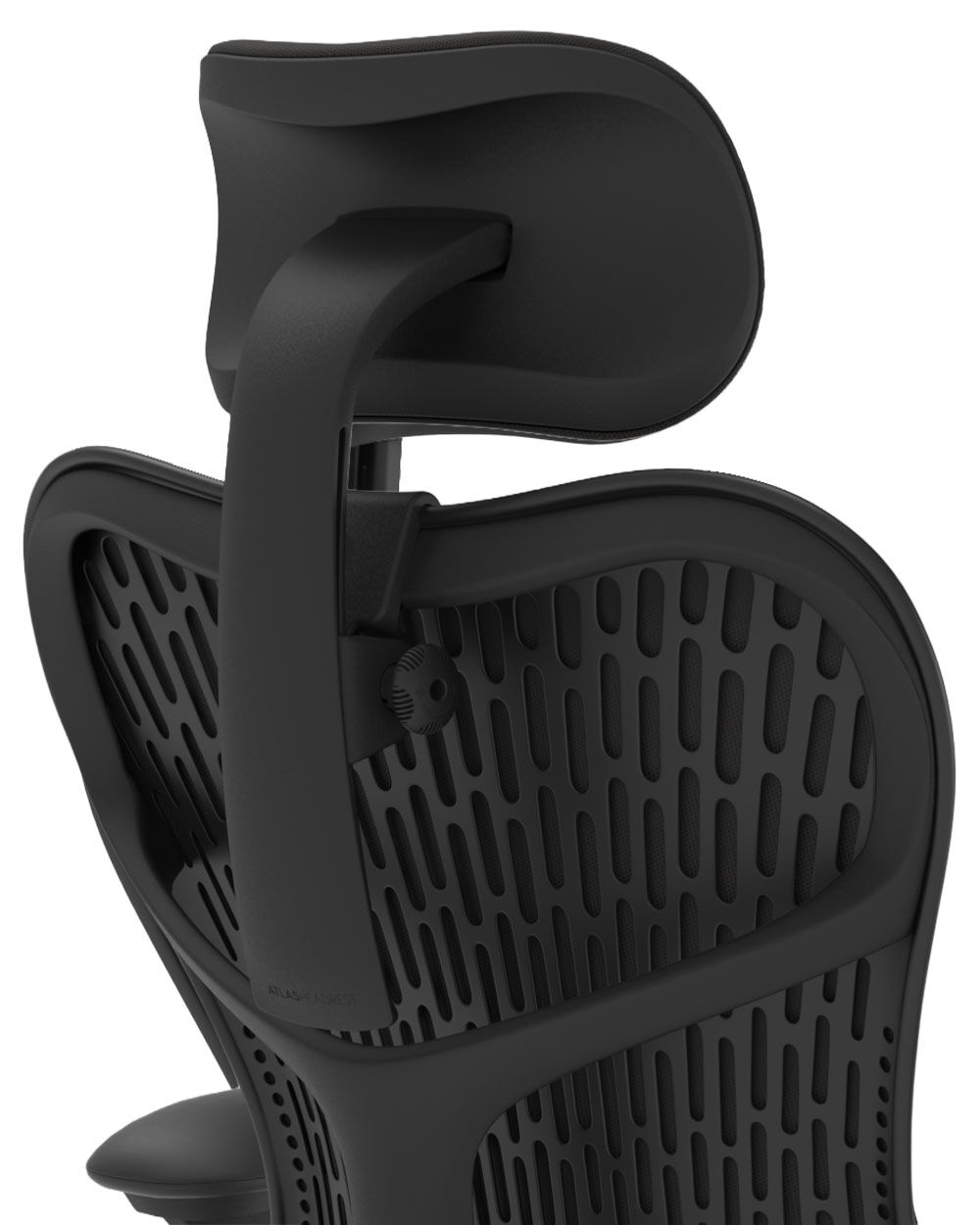 Ergonomischer Bürostuhl mit verstellbarer Kopfstütze und belüftetem Rückendesign für besseres dynamisches Sitzen.
