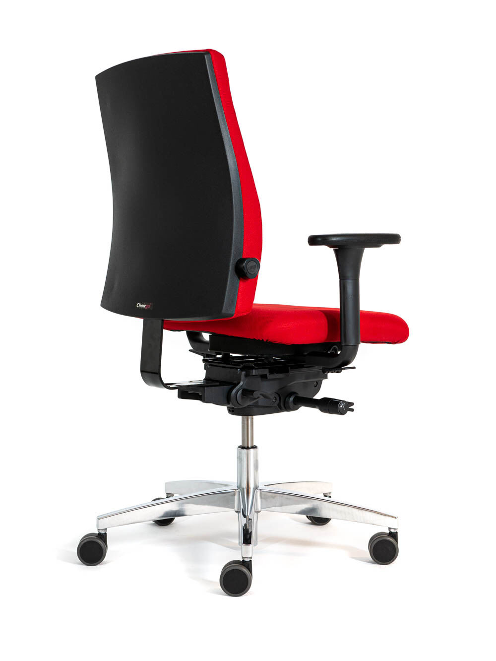 Chairgo 14 Bürostuhl mit Armlehnen, rot, schräg hinten