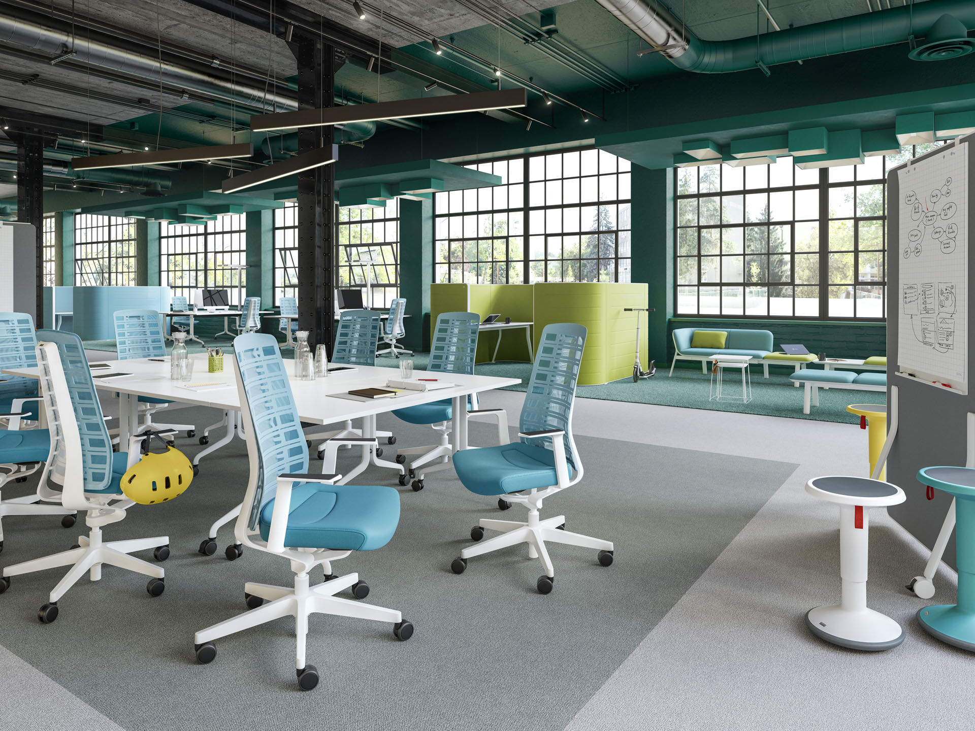 Interstuhl PURE, PU213, konfigurierbar, Netzrücken, ergonomischer Bürostuhl