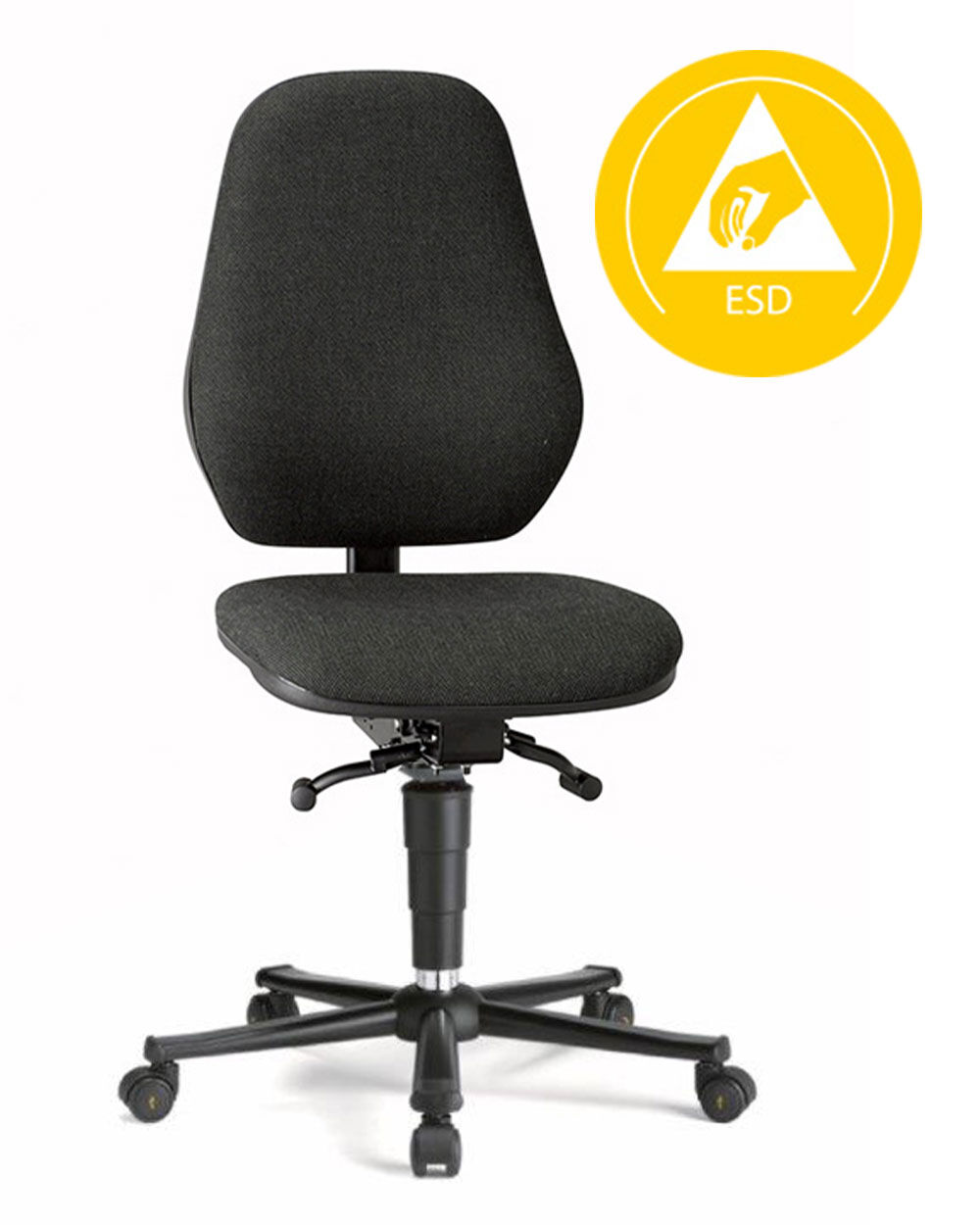 Bimos ESD Basic 2 9155E, ESD-Stuhl, Sitzhöhe 46-63 cm, Permanentkontakt mit Sitzneige, Rollen