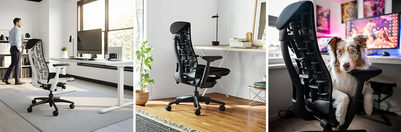 Herman Miller Embody Bürostühle in verschiedenen Büros