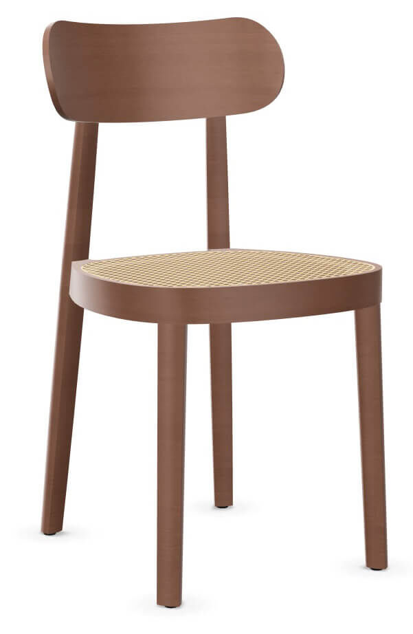 Thonet 118, Holzstuhl, Rohrgeflecht-Sitz 