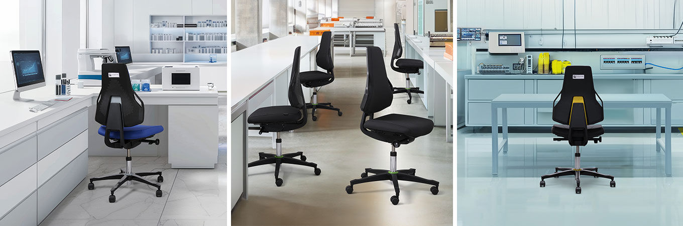 Dauphin Tec Identity Arbeitsstühle in Produktion und Labor