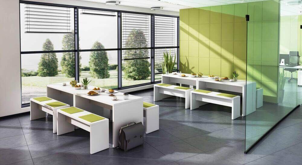 deskgo Kantinentisch mit Sitzbänken, Tisch 130 x