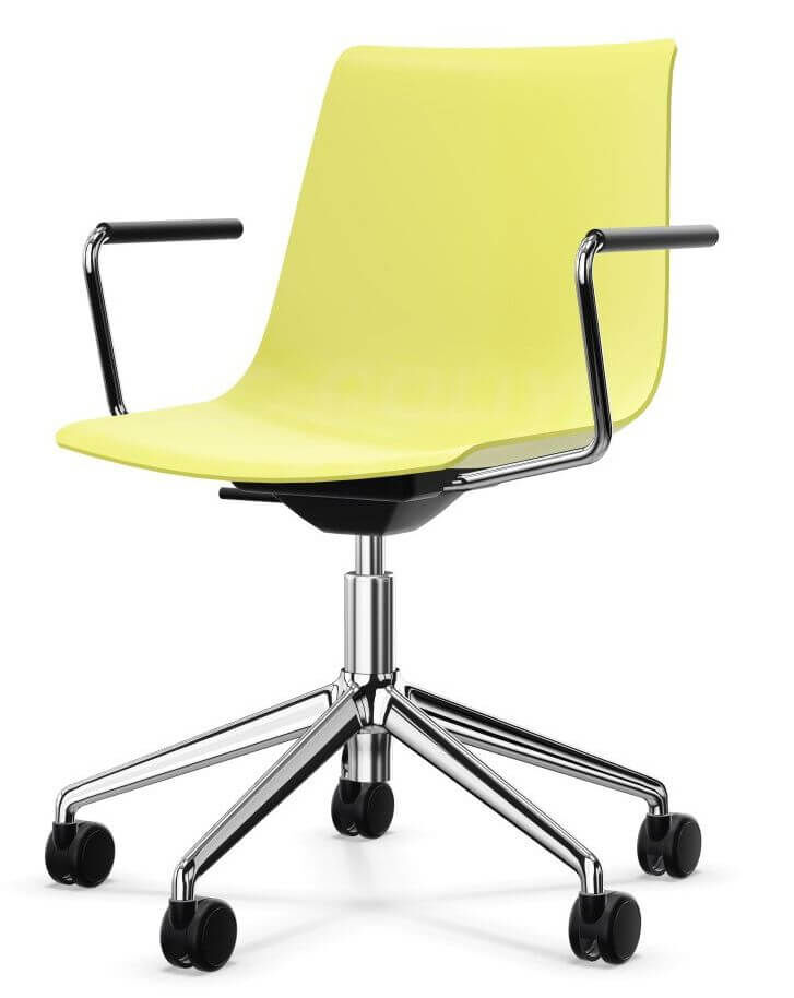Interstuhl Shuffle SU 151 Drehstuhl in gelb mit offenen Armlehnen