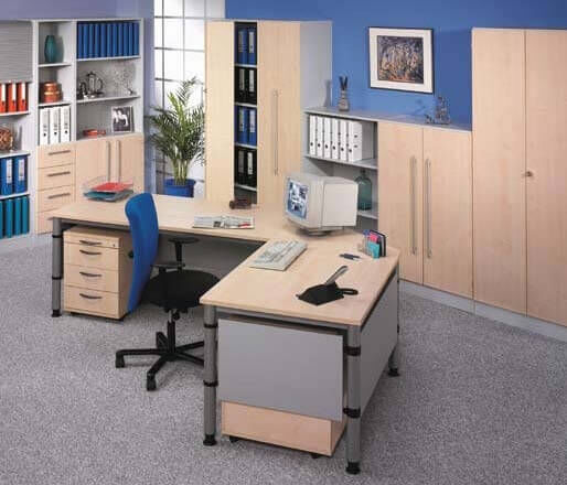 deskgo variabel H Schreibtisch H-Gestell silber