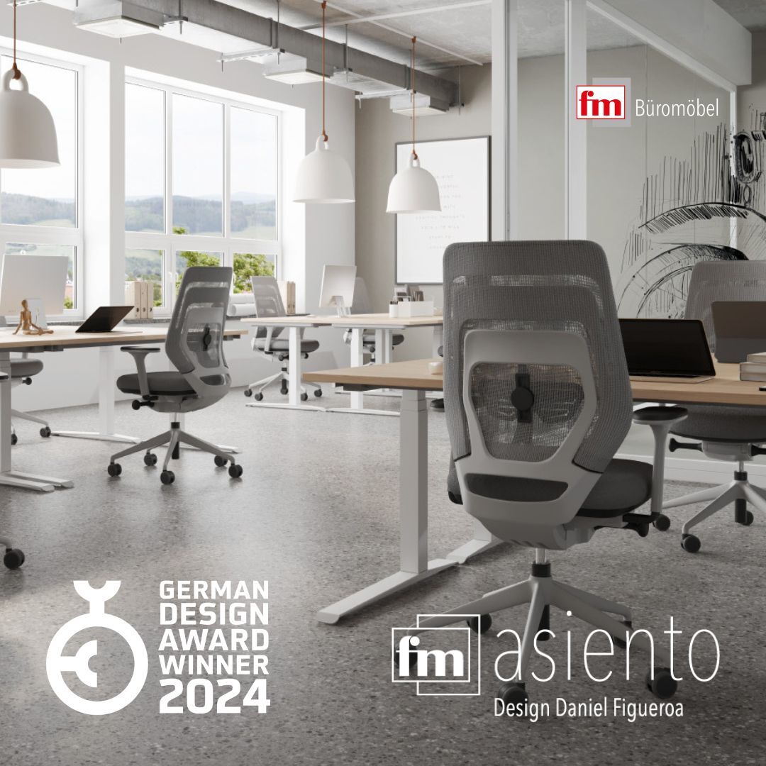 fm Asiento Bürostuhl Farbkonzept hellgrau