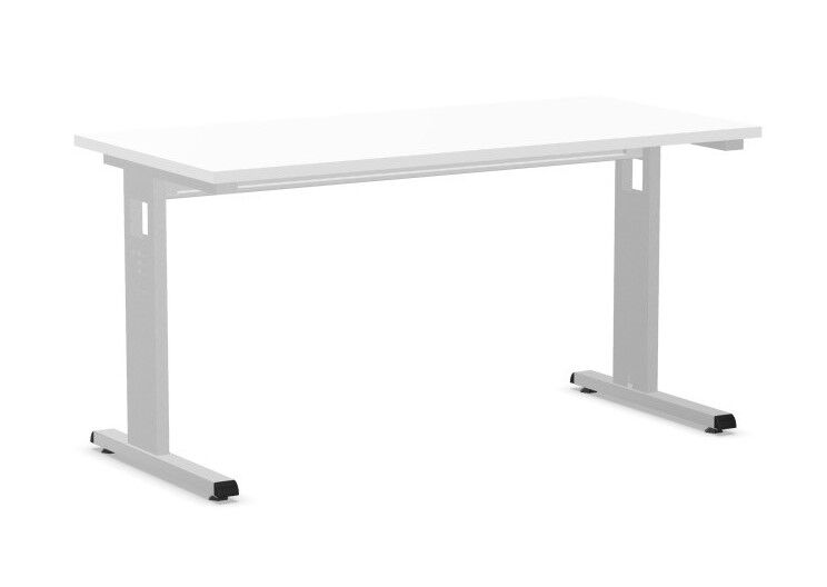 Moderner ergonomischer Schreibtisch mit höhenverstellbarem, stabilem Metallrahmen, ideal für dynamisches Arbeiten.