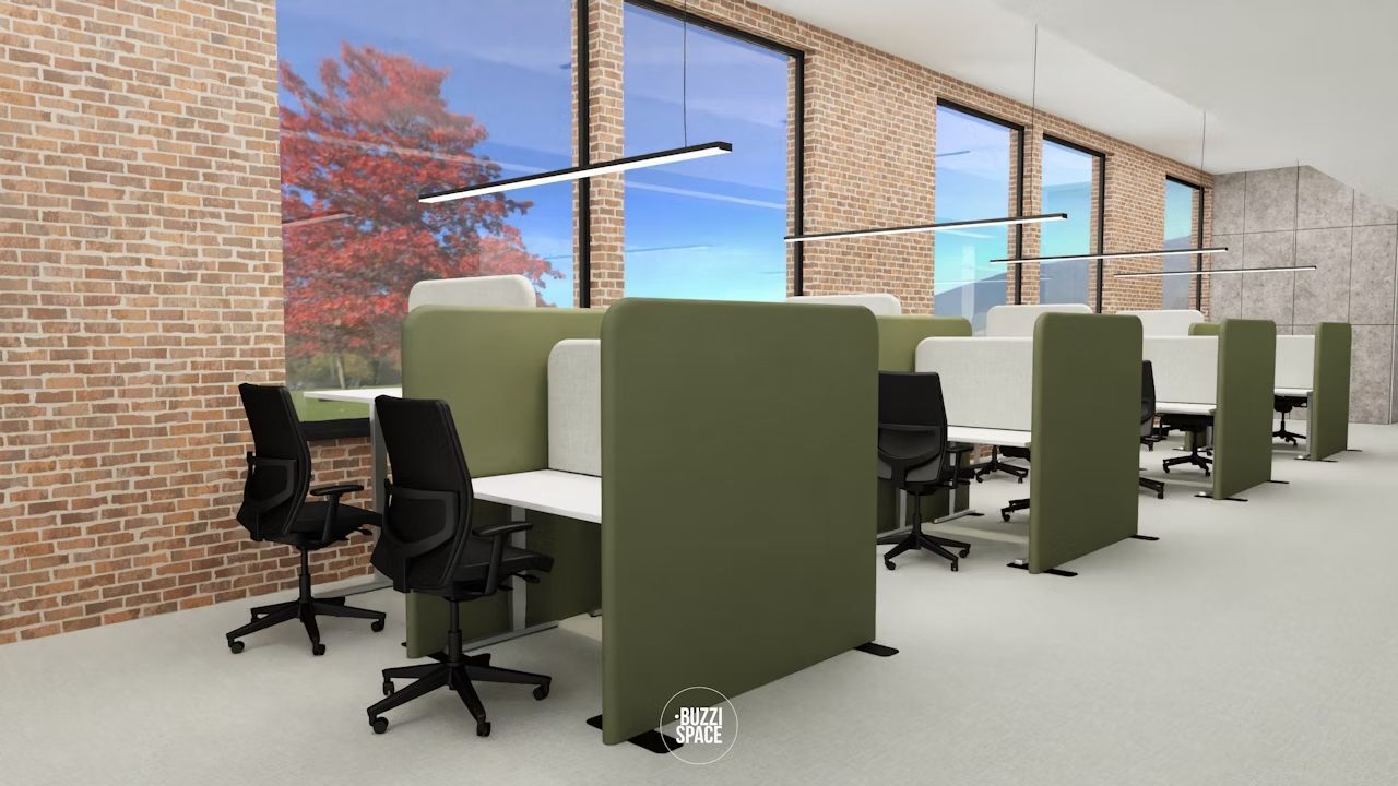 BuzziSpace BuzziShield Free, Akustik-Trennwand, verschiedene Formen und Größen