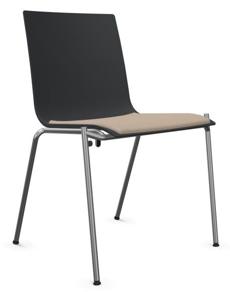 Thonet S 160 F Konferenzstuhl Schale schwarzgrau