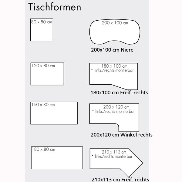 deskgo variabel CU Schreibtisch C-Fuß silber,
