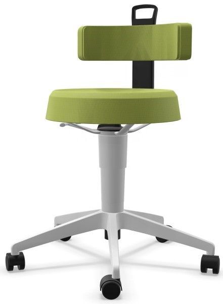 Moderner ergonomischer Bürostuhl in Grün mit verstellbarer Rückenlehne und Rollfüßen für dynamisches Sitzen.