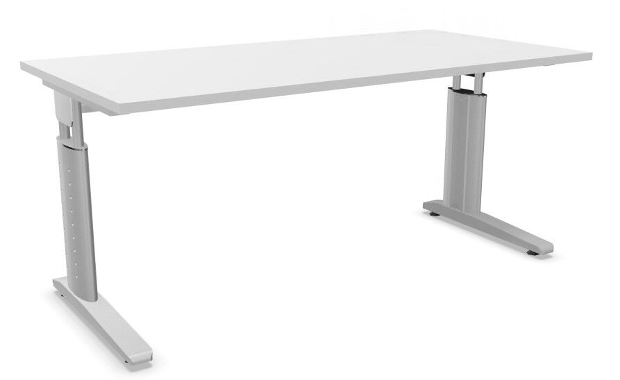 deskgo variabel CU Schreibtisch C-Fuß silber,