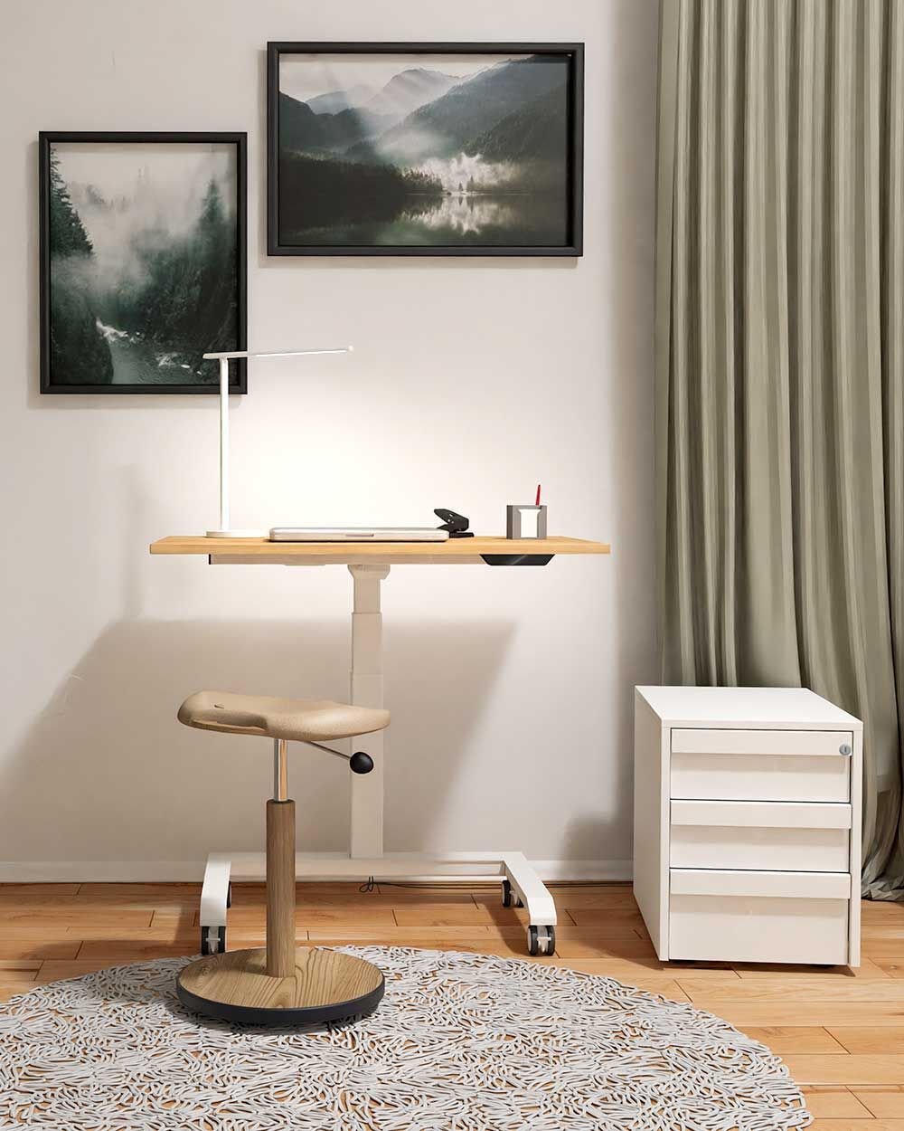 Leuwico MIA M1 mobiler Arbeitstisch im Home Office
