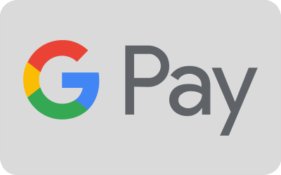 Google Pay Logo auf grauem Hintergrund, symbolisiert kontaktloses Bezahlen und digitale Zahlungsoptionen.