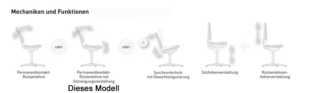 Bimos Reinraum Basic 2 Modell 9142 Mechanik Permanentkontakt-Rückenlehne