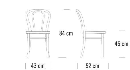 Thonet 218 Bugholzstuhl, Muldensitz aus
